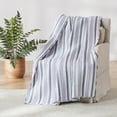 thumbnail image 1 of Levtex - Rochelle Stripe - Quilted Throw - 50x60in. - Navy and cream French farmhouse stripes - Reversible Pattern - Cotton Fabric, 1 of 4