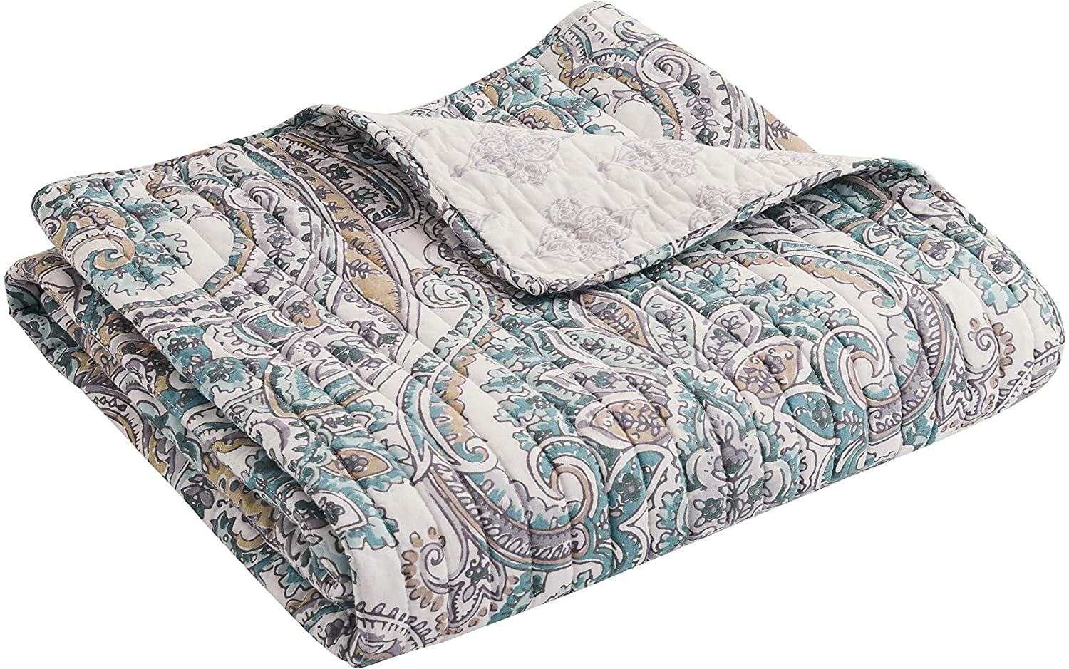 Rome Multicolor Cotton Quilted Reversible Throw Blanket