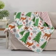 thumbnail image 1 of Levtex - Tinsel - Quilted Throw - 50x60in. - Folk Christmas Reindeer - Reversible, 1 of 3