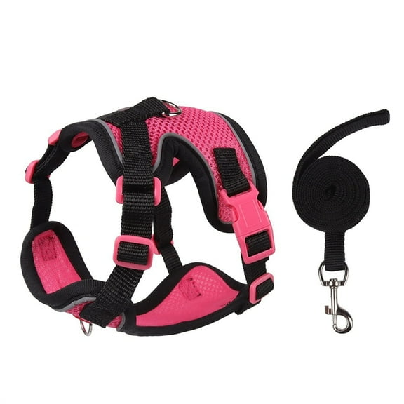Levviye Cat Harness & Leash Set Reflective Escape-Proof Vest Breathable Soft Air Mesh for Cats and Small Dogs Walking, Red S