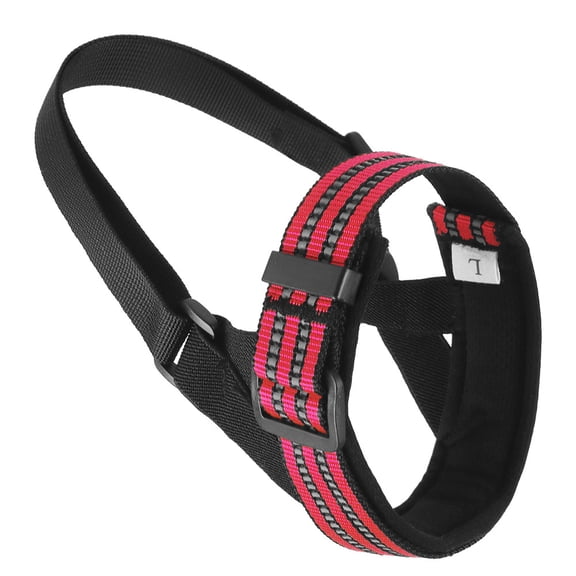 Levviye Dog Muzzle Adjustable Leash Loop Anti Biting Barking Chewing Soft Breathable Dog Muzzles, Red M