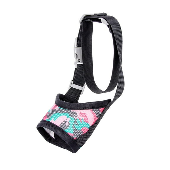 Levviye Dog Muzzle Breathable Mesh Anti-Barking Anti-Biting Anti-Escaping Adjustable Drinkable Pet Mask for Small Medium Large Dogs, Angora Red M