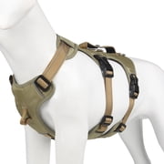 Levviye Large Dog All-in-One Escape-Proof Harness Oxford Cloth Leash Compatible, Brown S