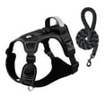 thumbnail image 1 of Levviye Reflective Dog Harness Vest-Style Adjustable & Leash with Round Rope Set, Black S, 1 of 7
