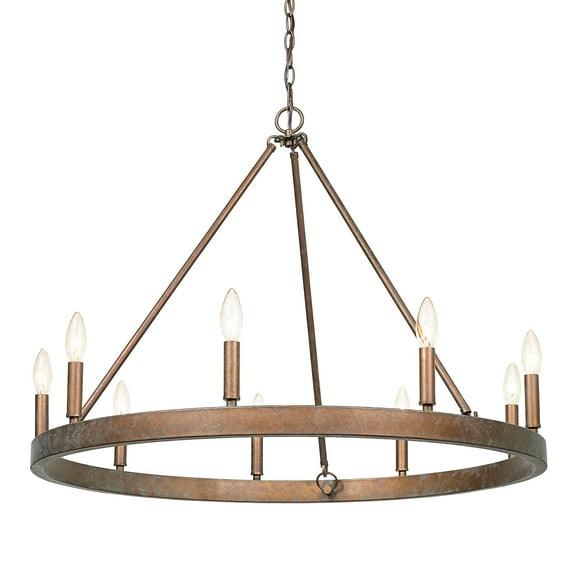 Levy Transitional Bronze 9 Light Chandelier