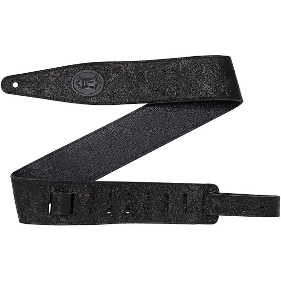 Levy's Florentine Deluxe M317FCL Leather 2.5" Guitar Strap - Black