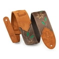 thumbnail image 1 of Levy's 2.5" Flowering Vine Leather Guitar Strap Brown/Yellow, 1 of 3
