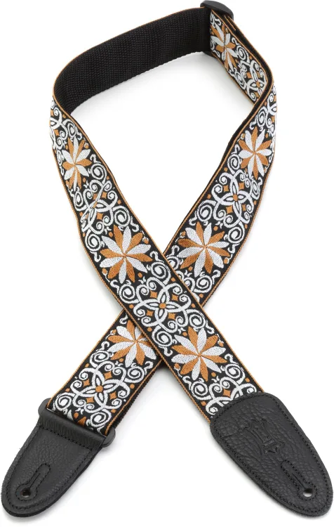 Levy's 2" 60's Hootenanny Brown and White Jacquard Weave Guitar Strap