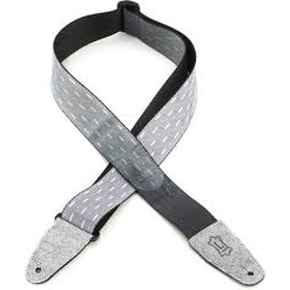 Levy's 2" Black and White Robot Optical Illusion Print Guitar Strap