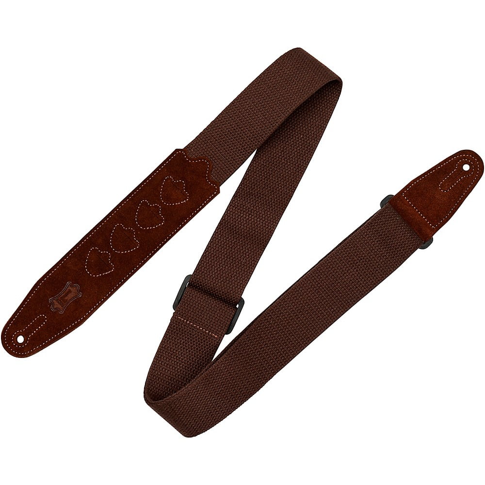 Levy's 2" Cotton Guitar Strap With Pick Holder Brown