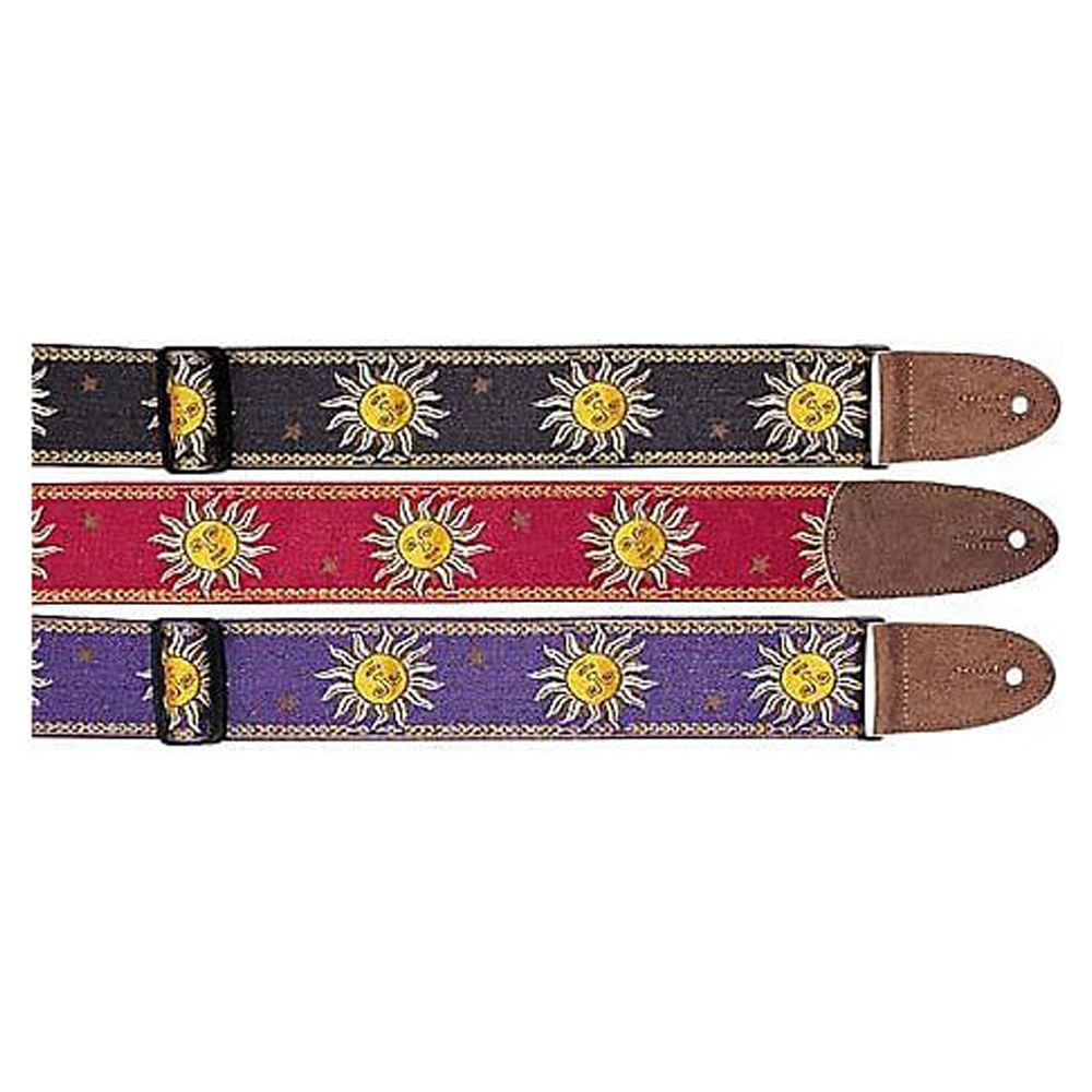 Levy's 2" Jacquard Weave Guitar Strap with Sun Pattern, Red