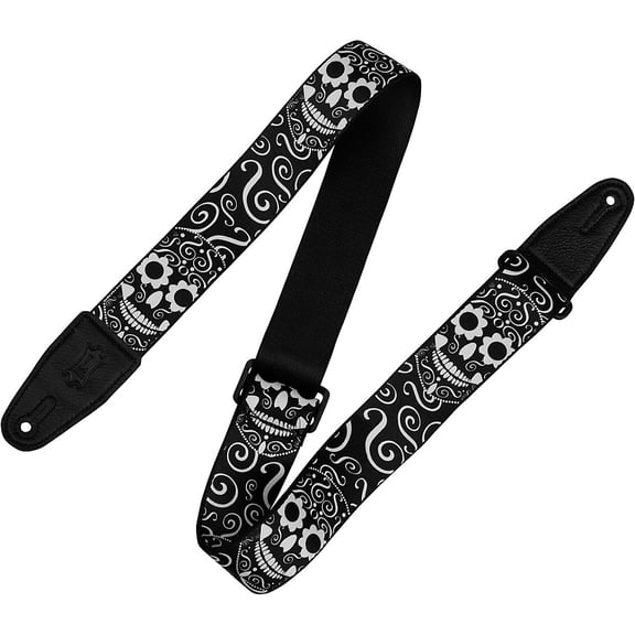 Levy's 2" Polyester Calaca Guitar Strap Skulls