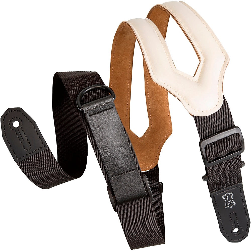 Levy's 2 inch Wide Ergonomic RipChord Cream Guitar Strap.