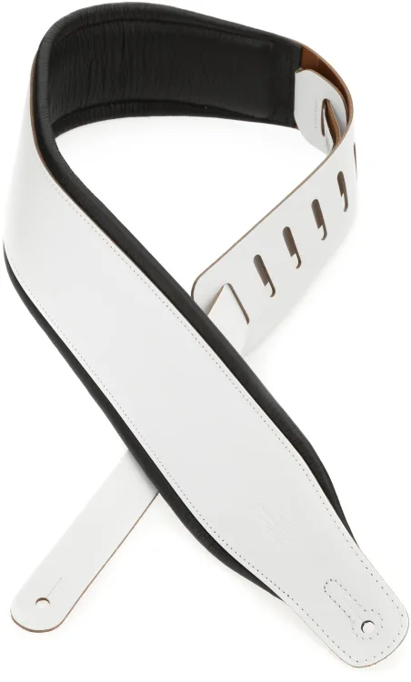 Levy's 3" Wide Top Grain Leather Guitar Strap - Panda