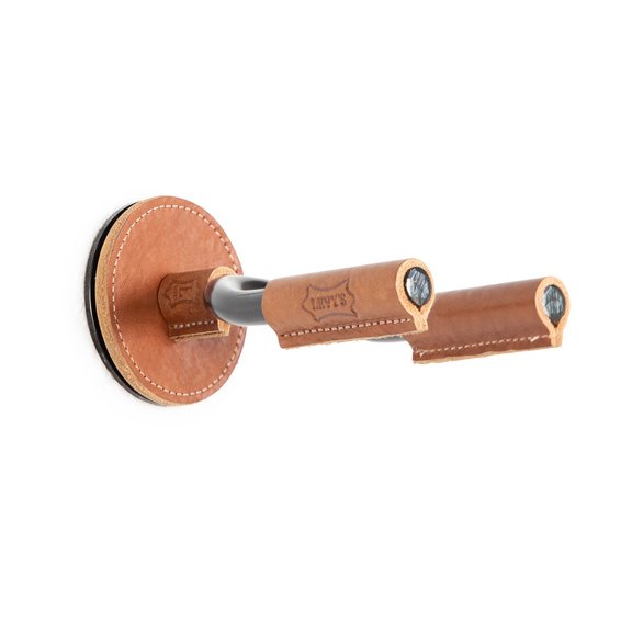 Levy's Black Forged Guitar Hanger w/ Tan Leather