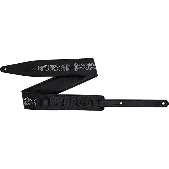 Levy's Interstellar Series Embroidered Leather Guitar Strap Black 2.5 in.