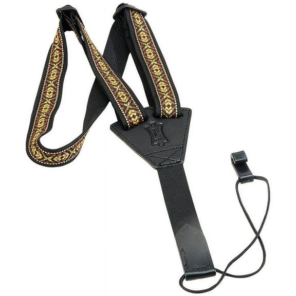 Levy's M20JN-002 1" Classical Guitar/Ukulele Strap- Jacquard Weave Brown/Yellow