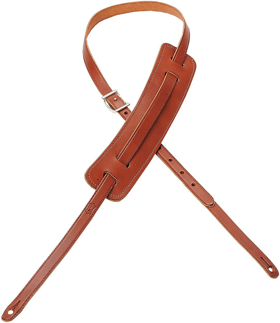 Levy's M25-WAL5/8" Carving Leather Guitar/Bass Strap Classic 50s Pad-Walnut