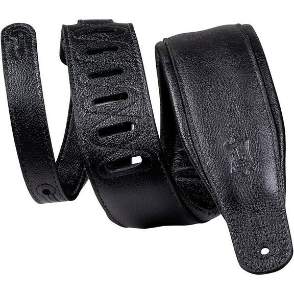 Levy's M26GP-BLK-BLK 3" Black Garment Leather Guitar Strap