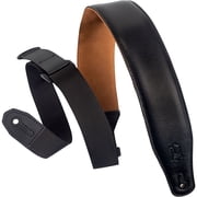 Levy s 2 1/2" Right Height Garment Leather Guitar Strap, Black
