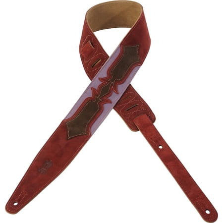 Levy's Leathers MS317ANX-BRG 2 1/2" Suede Leather Guitar Strap, Burgundy