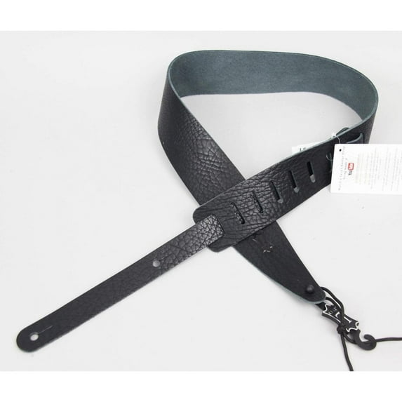 Levys - MVR317RTS-BLK - 2 1/2 Veg-Tan Leather Guitar Strap - Black
