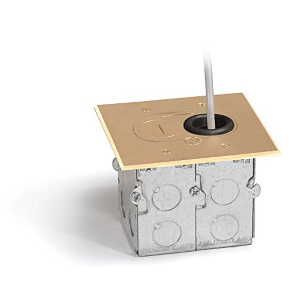 Lew Electric RCFB-1 Floor Box, Recesses Hybrid Single Gang - Brass
