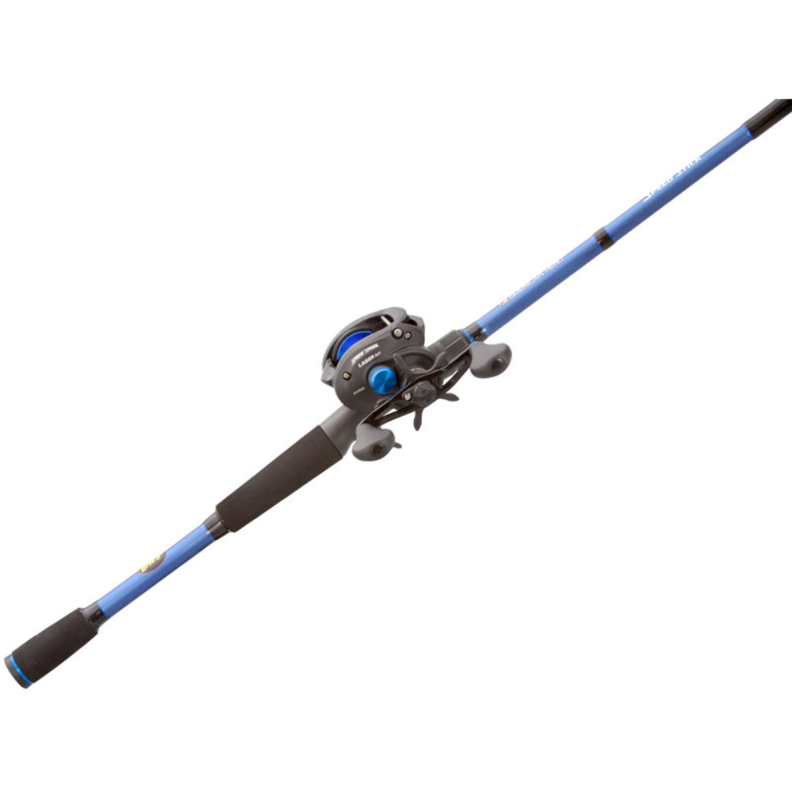 Lew's American Hero Baitcast Reel and Fishing Rod Combo, 7-Foot Rod,  Left-Hand Retrieve, Black/Blue 