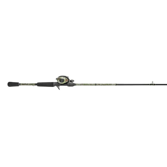 Lew's American Hero Camo Baitcast Reel and Fishing Rod Combo, 7-Foot Rod, Medium Power Fast Action, Left-Hand Retrieve, Camo/Black