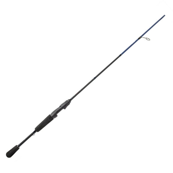 Lews American Hero Spinning Fishing Rod, 6-Foot 6-Inch 1-Piece, Medium Power, Fast Action, IM6 Graphite Rod, Stainless Steel Guides and Inserts, EVA Split-Grip, No Foul Hook Keeper, Black/Blue