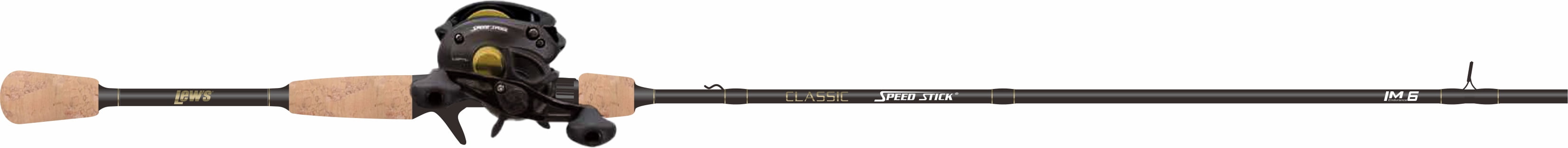 Lew's Classic Black Speed Spool Baitcast Reel and Fishing Rod Combo, 6-Foot  6-Inch 1-Piece Rod, Black