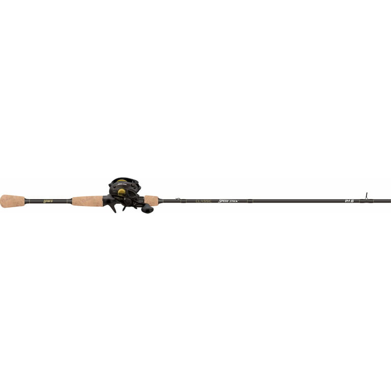 Lew's Classic Black Speed Spool Baitcast Reel and Fishing Rod Combo, 6-Foot  6-Inch 1-Piece Rod, Black
