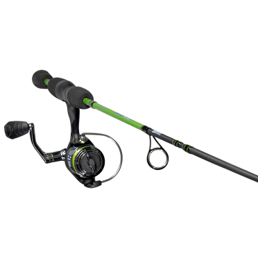 Lew's Crappie Thunder Spinning Reel and Fishing Rod Combo, 4-Foot 6-Inch 2-Piece Rod, Size 50 Reel, Green