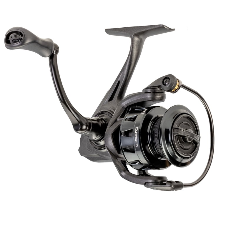 Lew's Custom 100 Spinning Fishing Reel, Size 100 Reel, 9+1 Bearings, 5.2:1  Gear Ratio, Aluminum Frame and Sideplate, Screw-In Aluminum Handle, Speed  Gears, Speed Lube, Hybrid Carbon Drag, Black - Walmart.com