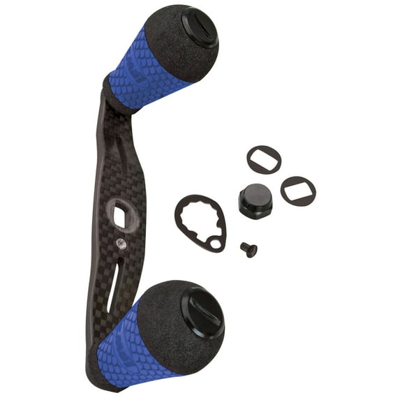 Lew's Custom Handle Kit Carbon Handle with Round Winn Knobs, Compatible with all Lew's Baitcast Reels, Blue
