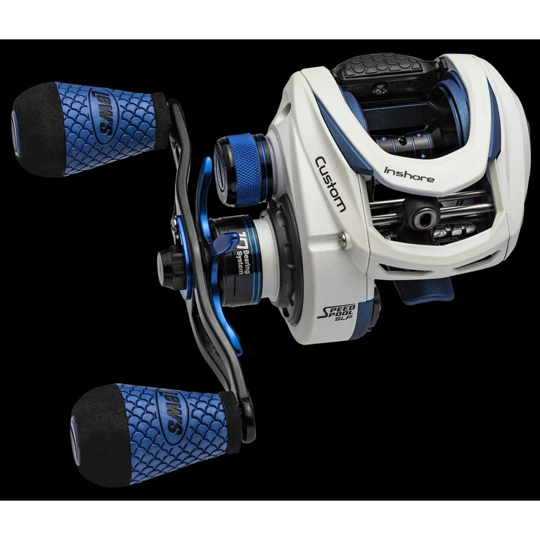 Lew's Custom Inshore SLP Baitcast Fishing Reel, Right-Hand Retrieve, 7.5:1  Gear Ratio, 10 Bearing System with Stainless Steel Double Shielded Ball