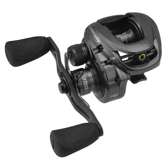 Lew's Custom Lite SLP Baitcast Fishing Reel, 7.5:1 Gear Ratio, Right-Hand Retrieve, Black