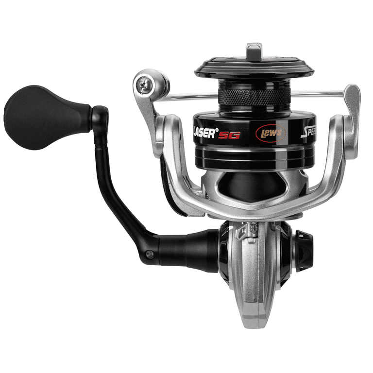 Lew's (LSG200AC) Laser SG Speed Spin Freshwater Spinning Fishing Reel, Size  200 Reel, Right or Left-Hand Retrieve, 5.2:1, Zero Reverse 1-Way Clutch  Bearing, Silver 