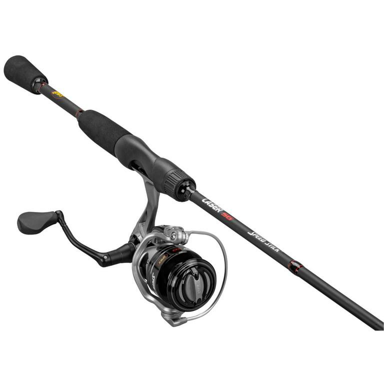 Lew's Laser LSG Speed Spin Spinning Reel and Fishing Rod Combo, 6-Foot  6-Inch 2-Piece Rod, Size 30 Reel, Silver/Black