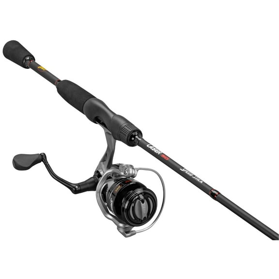 Lew's Laser LSG Speed Spin Spinning Reel and Fishing Rod Combo, 6-Foot 6-Inch 2-Piece Rod, Size 30 Reel, Silver/Black