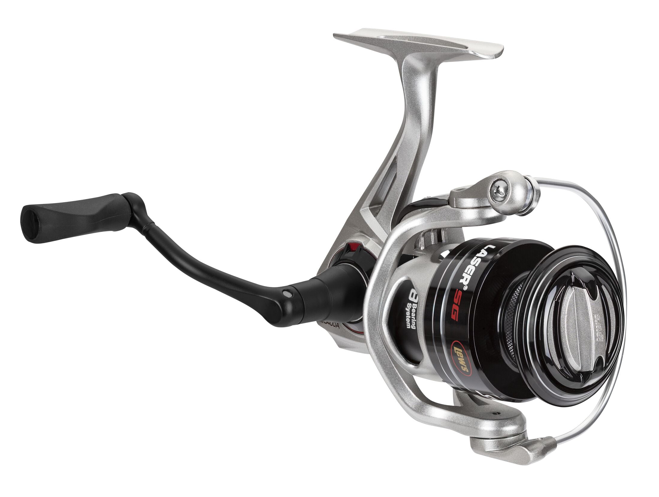 Lew's Laser SG Speed Spin Spinning Fishing Reel, Size 400 Reel, Silver
