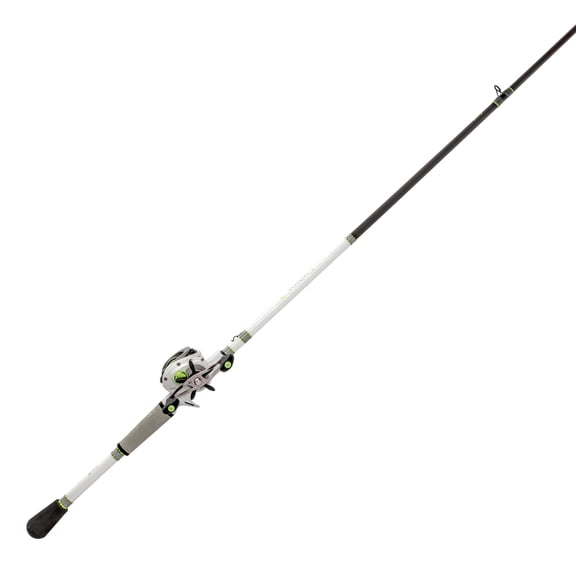 Lews MACH 1 Baitcast Reel and Fishing Rod Combo, 7-Foot, 1-Piece IM7 Graphite Rod, Medium Power, Fast Action, 7+1 Bearings, 7.5:1 Gear Ratio, Right-Hand Retrieve, White/Black/Gray/Green