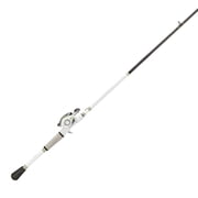 Lew s MACH 1 Baitcast Reel and Fishing Rod Combo, 7-Foot 2-Inch, 1-Piece IM7 Graphite Rod, Medium-Heavy Power, Fast Action, 7+1 Bearings, 7.51 Gear Ratio, Left-Hand Retrieve, White/Black/Gray/Green