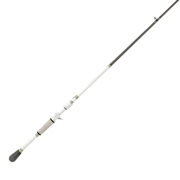 Lew’s MACH 1 Casting Fishing Rod, 7-Foot 2-Inch, 1-Piece IM7 Graphite Rod with Medium-Heavy Power and Fast Action, Winn Dri-Tac Split-Grip, Graphite Skeletal Reel Seat, White/Black/Green