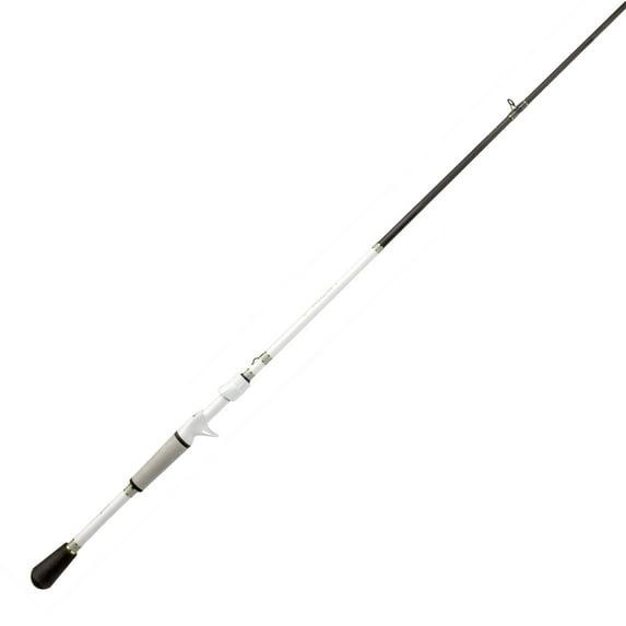 Lew’s MACH 1 Casting Fishing Rod, 7-Foot 2-Inch, 2-Piece IM7 Graphite Rod with Medium-Heavy Power and Fast Action, Winn Dri-Tac Split-Grip, Graphite Skeletal Reel Seat, White/Black/Green