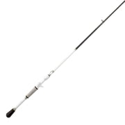 Lew s MACH 1 Casting Fishing Rod, 7-Foot 2-Inch, 2-Piece IM7 Graphite Rod with Medium-Heavy Power and Fast Action, Winn Dri-Tac Split-Grip, Graphite Skeletal Reel Seat, White/Black/Green