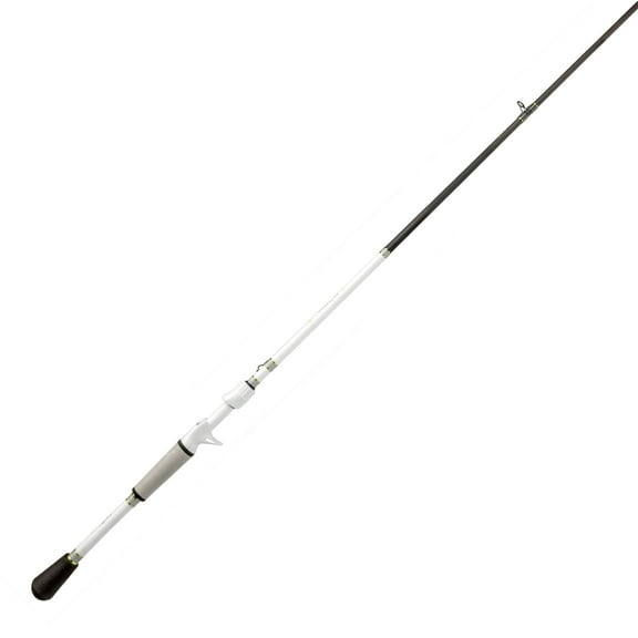 Lews MACH 1 Casting Fishing Rod, 7-Foot 2-Inch, 2-Piece IM7 Graphite Rod with Medium-Heavy Power and Fast Action, Winn Dri-Tac Split-Grip, Graphite Skeletal Reel Seat, White/Black/Green