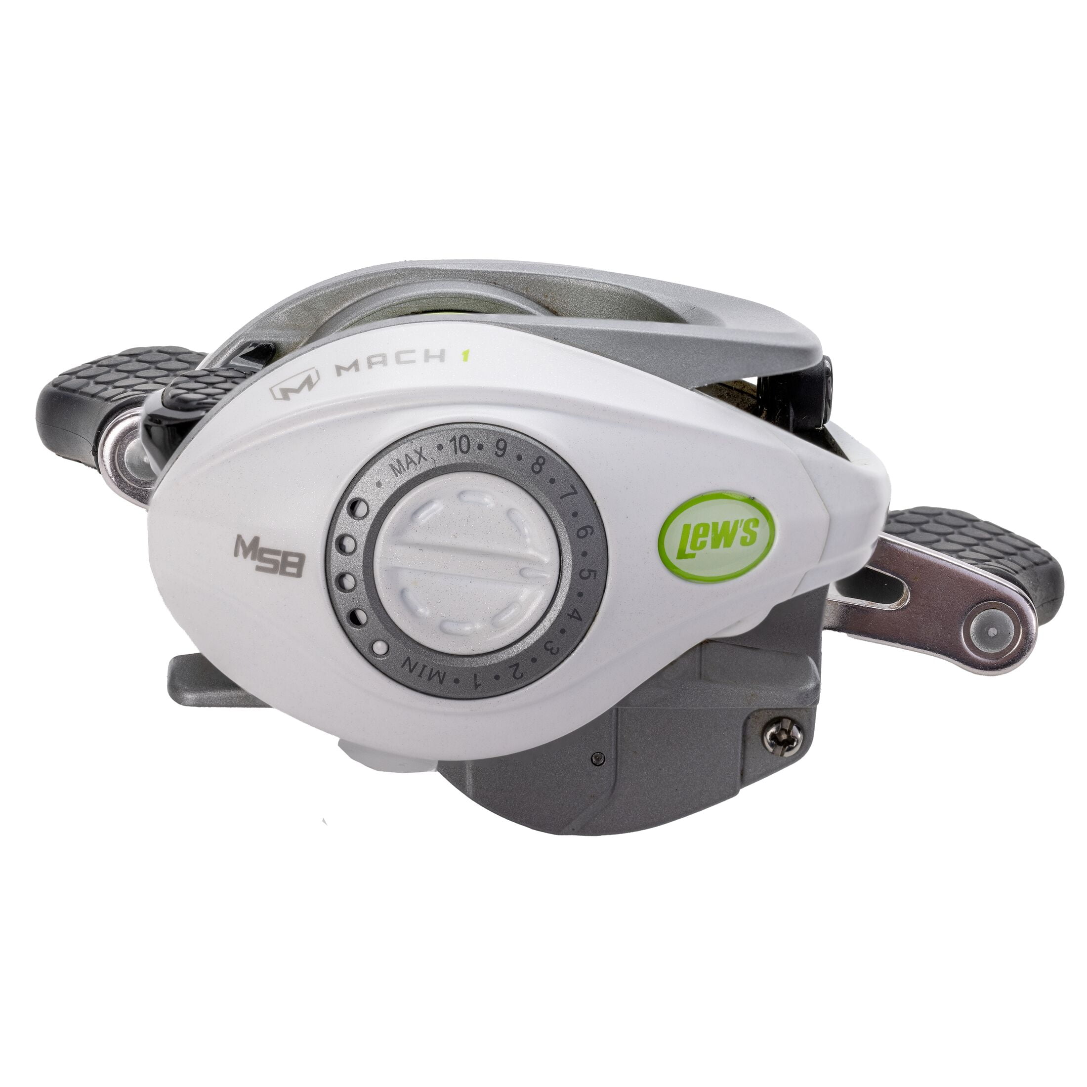 Lews MACH 1 SS Baitcast Fishing Reel, 7+1 Bearings, 7.5:1 Gear Ratio, Graphite Frame and Sideplate, Shallow Spool, Multi-Setting Brake, Combat Grips, ... Lews MACH 1 SS Baitcast Fishing Reel, 7+1 Bearings, 7.5:1 Gear Ratio, Graphite Frame and Sideplate, Shallow Spool, Multi-Setting Brake, Combat Grips, ...
