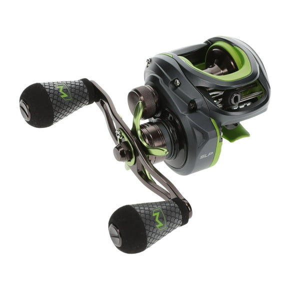 Lew's MACH 2 Baitcast Fishing Reel, Right-Hand Retrieve, Black/Green (Clam Package)