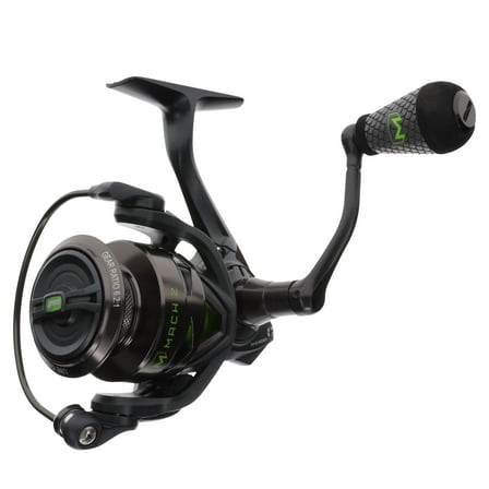 Lew's MACH 2 Spinning Fishing Reel, Size 200 Reel, Black/Green (Clam Package)